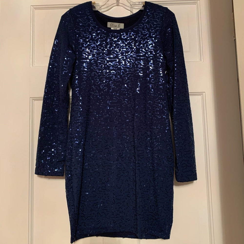 Elisa B. Tween Sequin Formal Long Sleeve Dress
